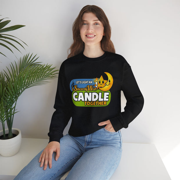 iSincerelyWish Candle Sweatshirt | Cute Star and Moon Candle Graphic