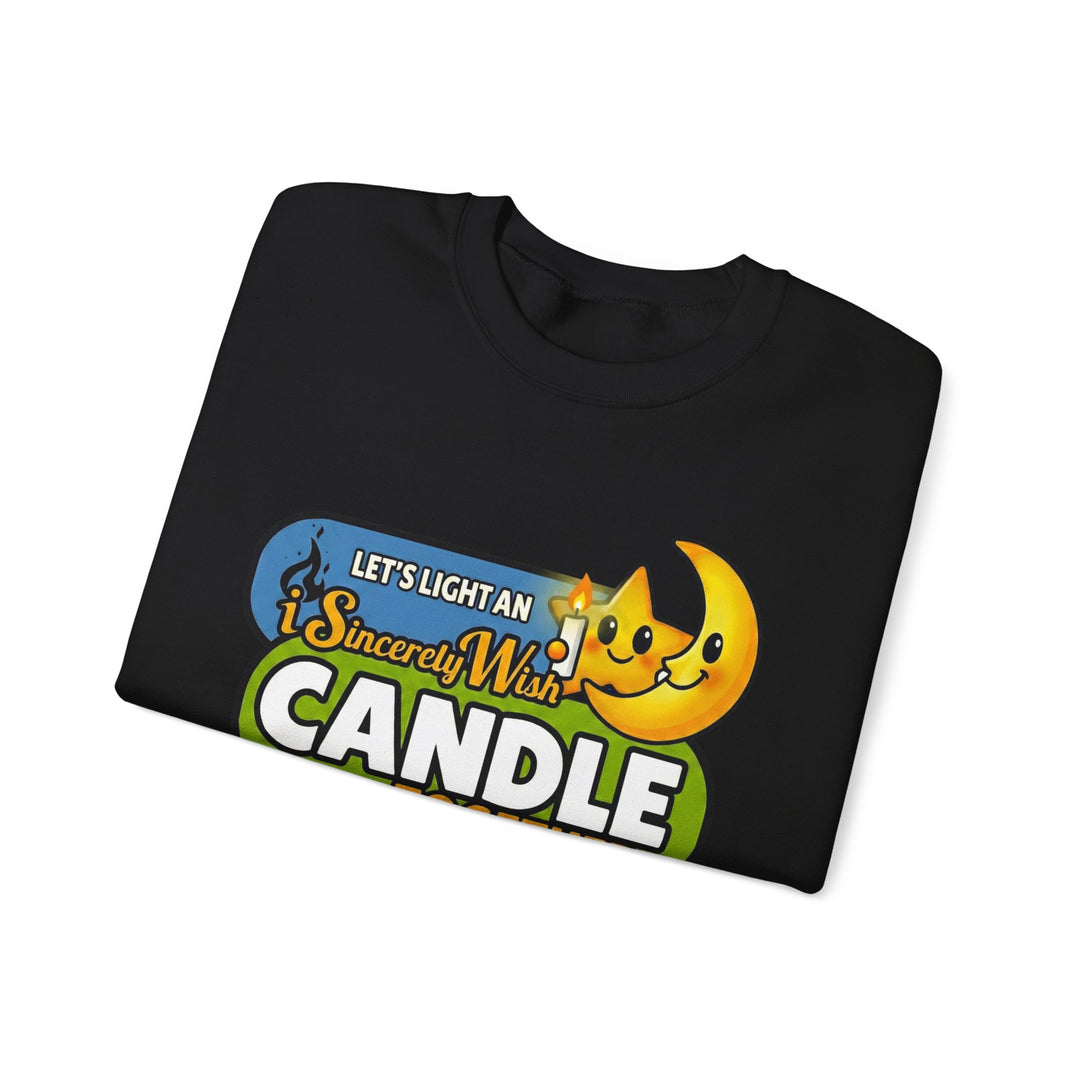 iSincerelyWish Candle Sweatshirt | Cute Star and Moon Candle Graphic