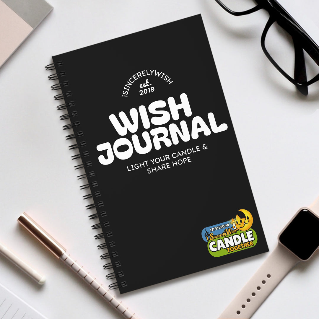Wish Journal Spiral Notebook | Inspirational Candle Together Design