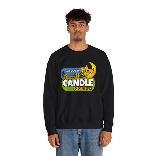 iSincerelyWish Candle Sweatshirt | Cute Star and Moon Candle Graphic