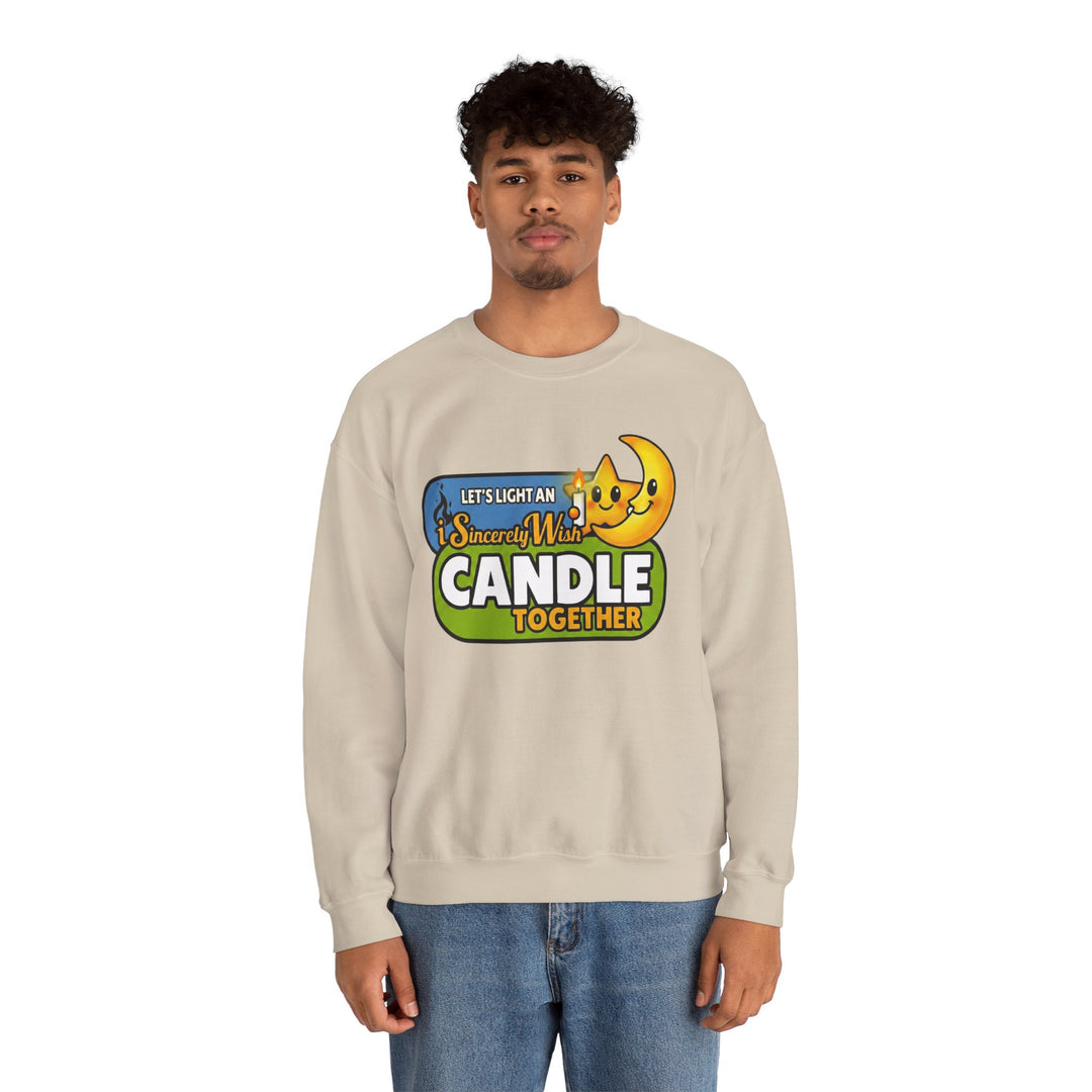 iSincerelyWish Candle Sweatshirt | Cute Star and Moon Candle Graphic