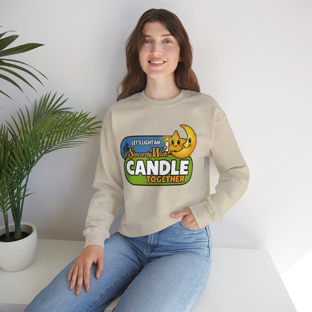 iSincerelyWish Candle Sweatshirt | Cute Star and Moon Candle Graphic