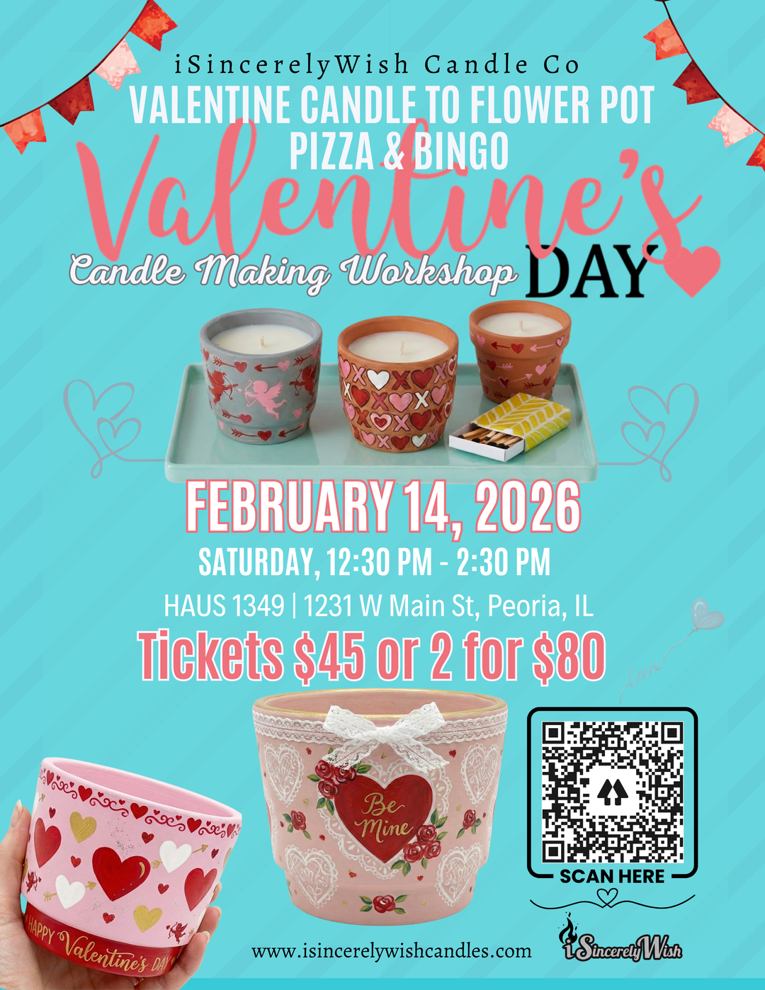 Valentine’s Day Candle Making, Pizza &amp; Bingo Workshop | Feb 14, 2026
