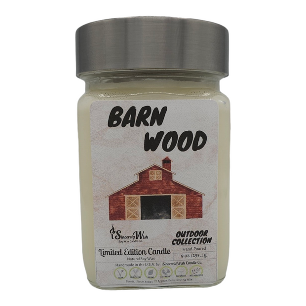 Barn Wood  Square Candle