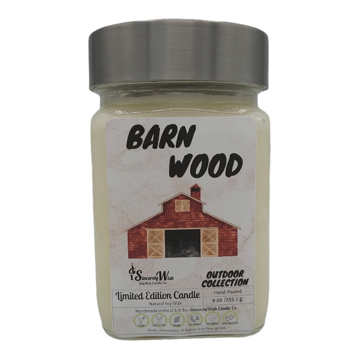 Barn Wood  Square Candle