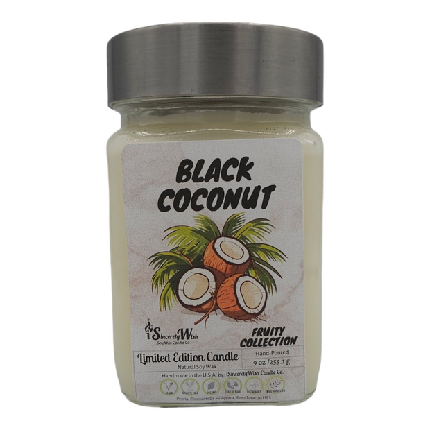 Black Coconut Square Candle