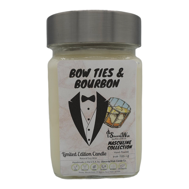 Bow Tie and Bourbon Square Candle