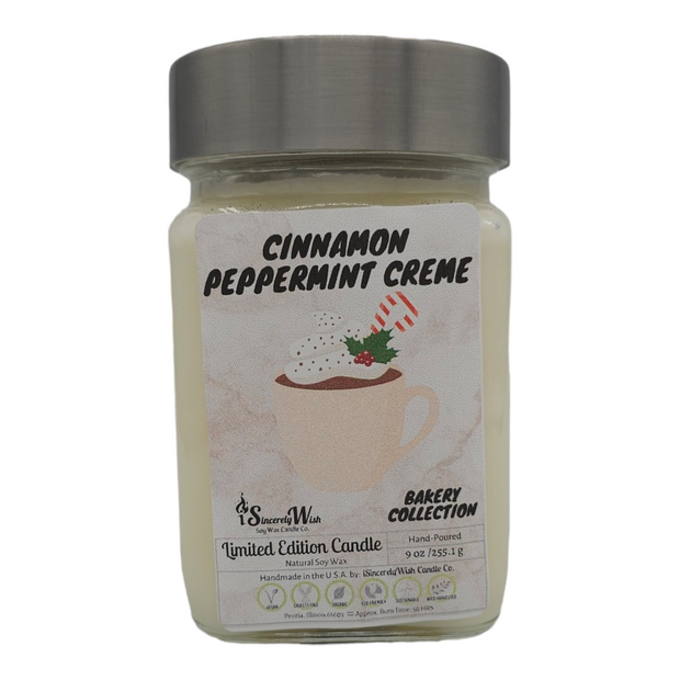 Cinnamon Peppermint Creme Square Candle
