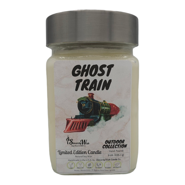 Ghost Train Square Candle