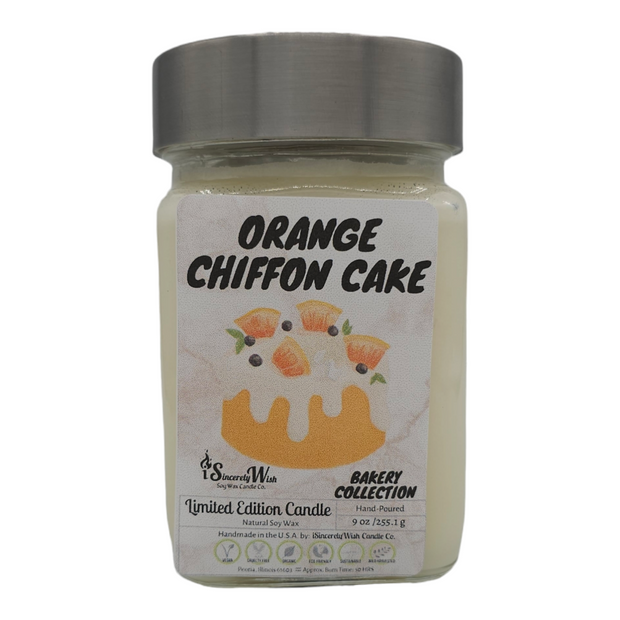 Orange Chiffon Cake Square Candle