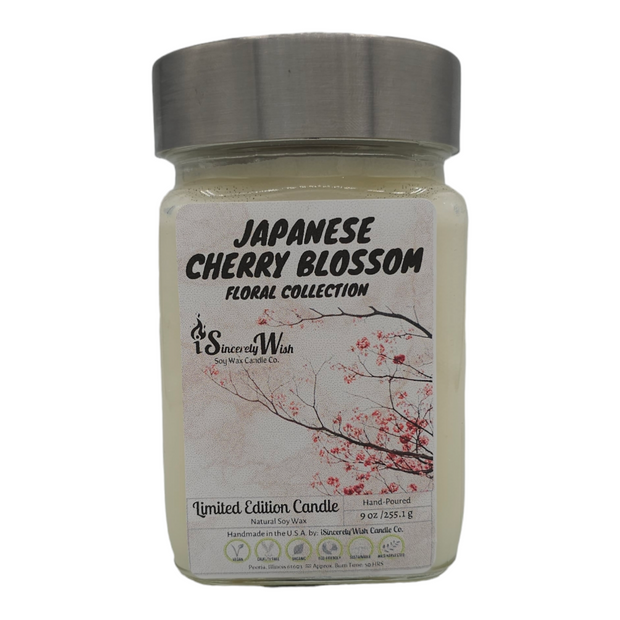 Japanese Cherry Blossom Square Candle