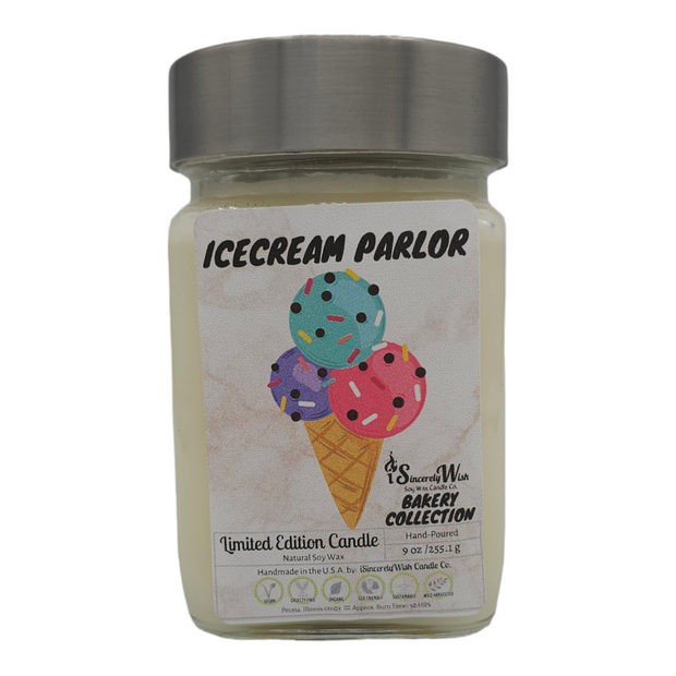 Ice Cream Parlor Square Candle
