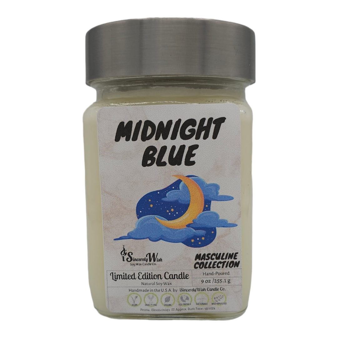 Midnight Blue Square Candle